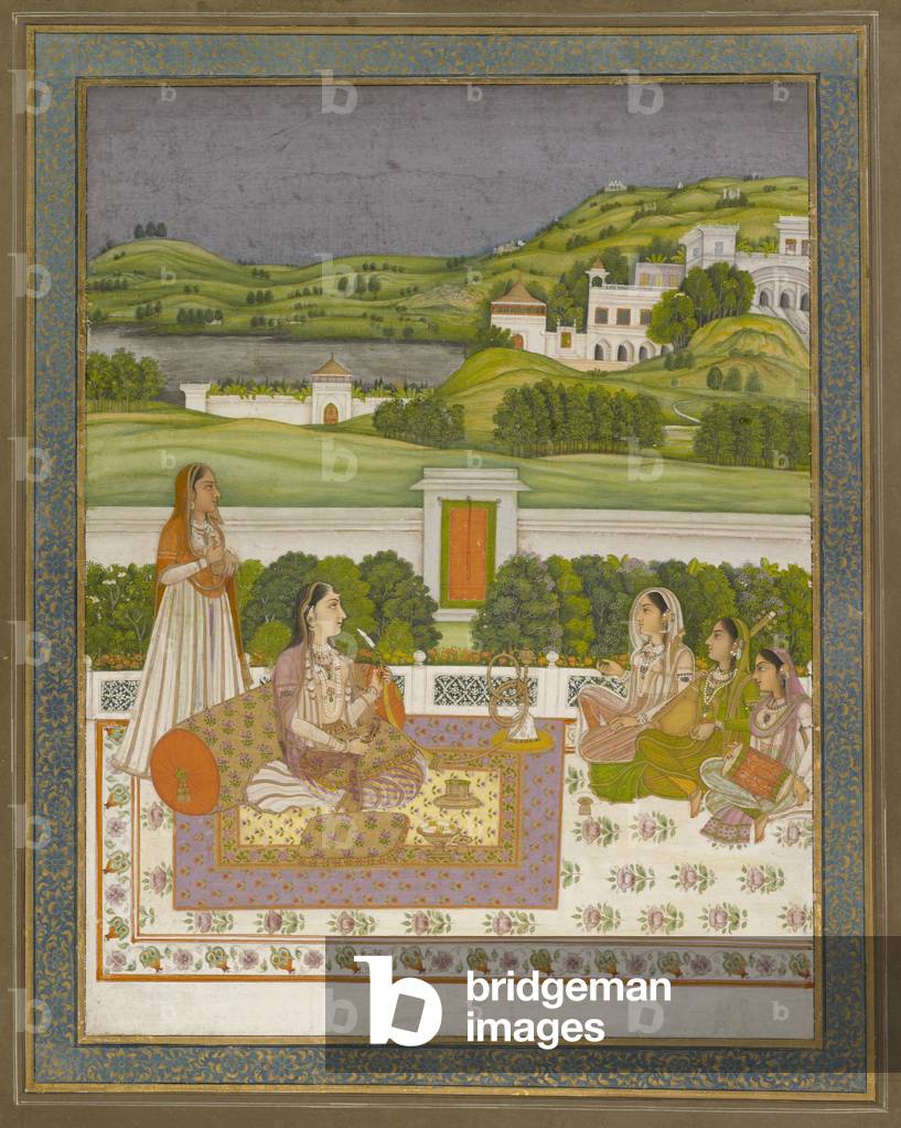 Princess Listening to Music, 1775-80 (Gouache mit Gold und Silber auf Papier)