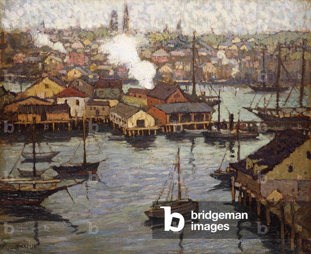 Immagine di Dipinto "vista da banner collina" di Jonas Lie