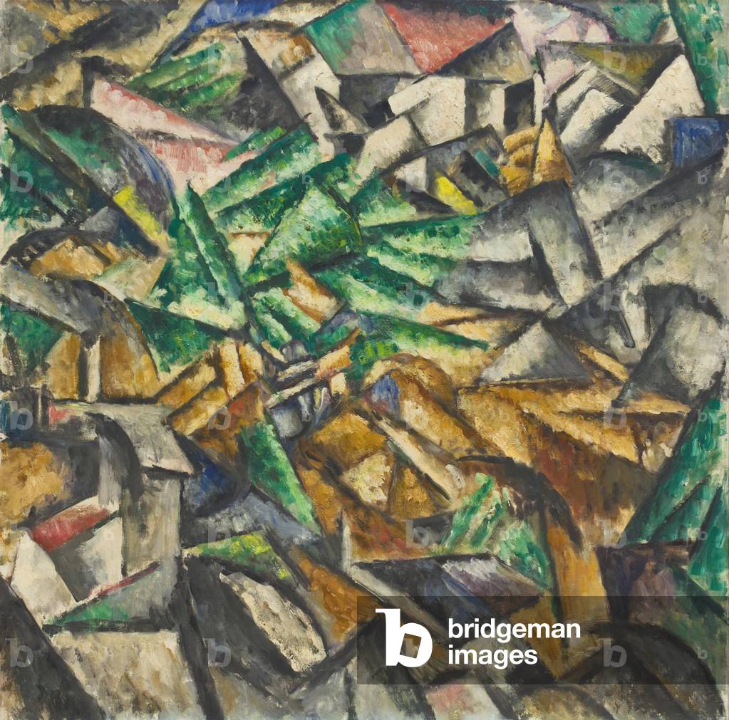 Immagine di Dipinto "Sintesi di un Paese Primaverile", 1913 di Ardengo Soffici