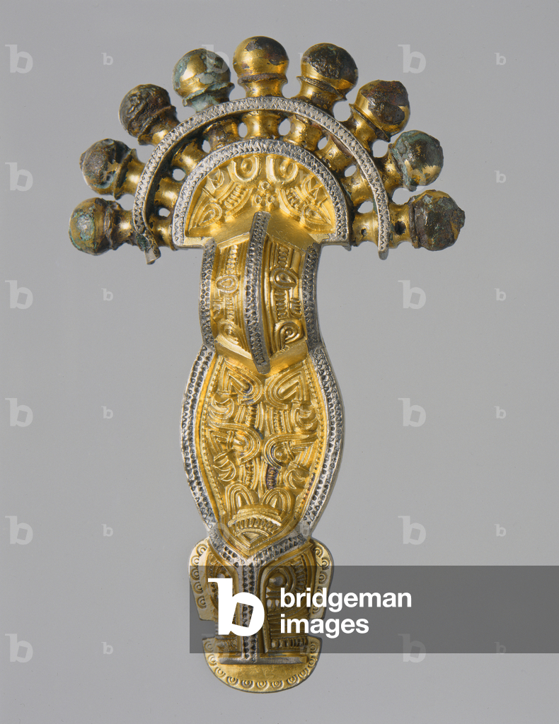 Fibula or buckle strap in silver gilt (silver)