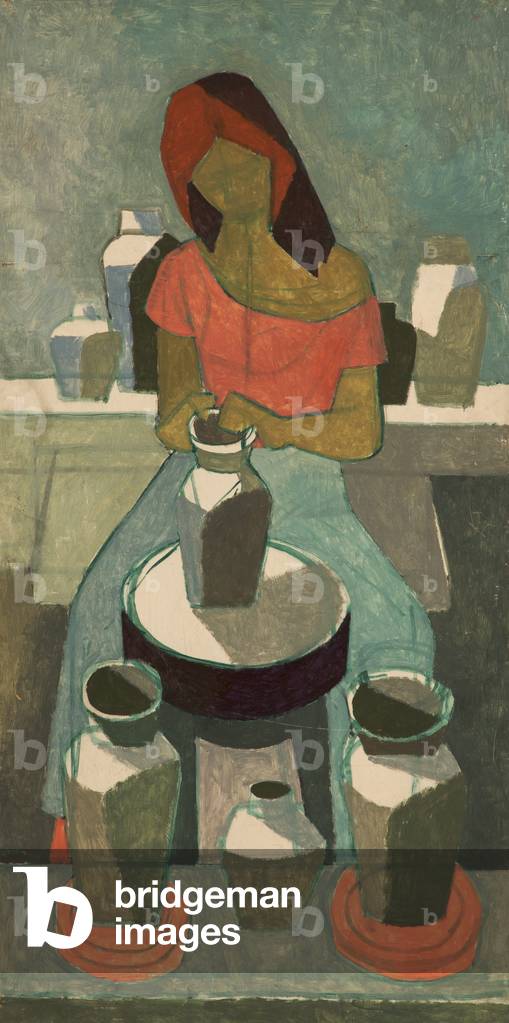 Bild von Gemälde "Frau Potter (Öl auf Karton)" von Cliff Rowe