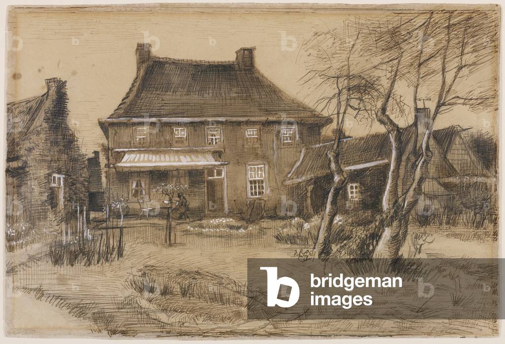 Das Pfarrhaus von Neunen: Von hinten gesehen, mit dem Atelier des Künstlers auf der rechten Seite, um 1884 (Gr