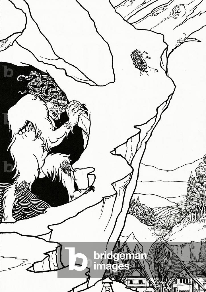 Der Landrutsch, Titelbild von 'Pastor Sang' von Bjornon, 1899 (Litho)