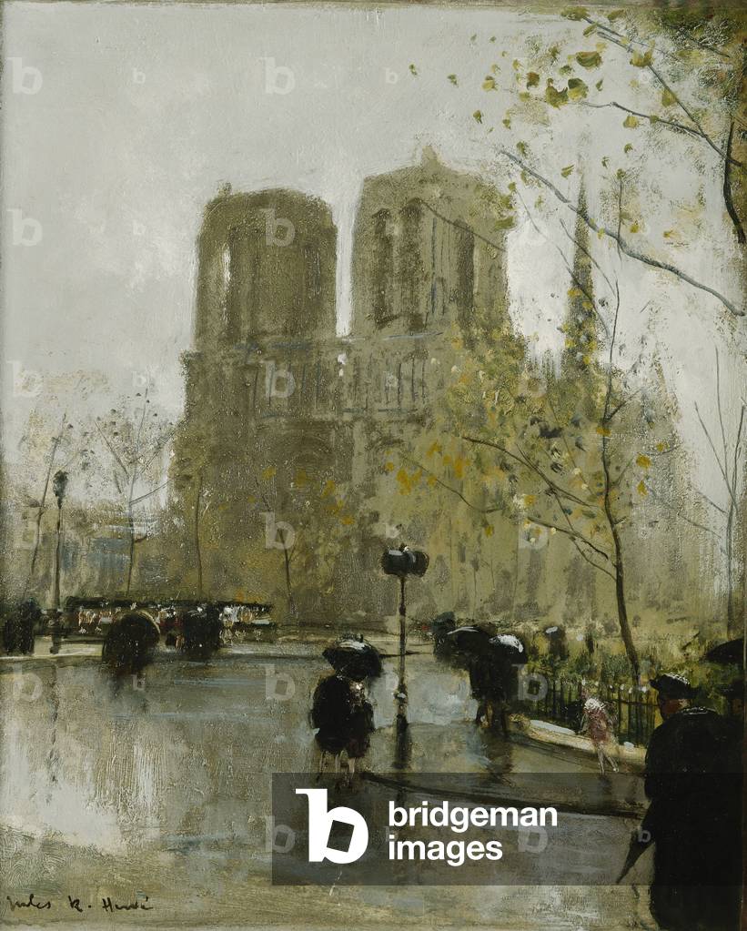 La Place de Notre Dame, (Öl auf Karton)