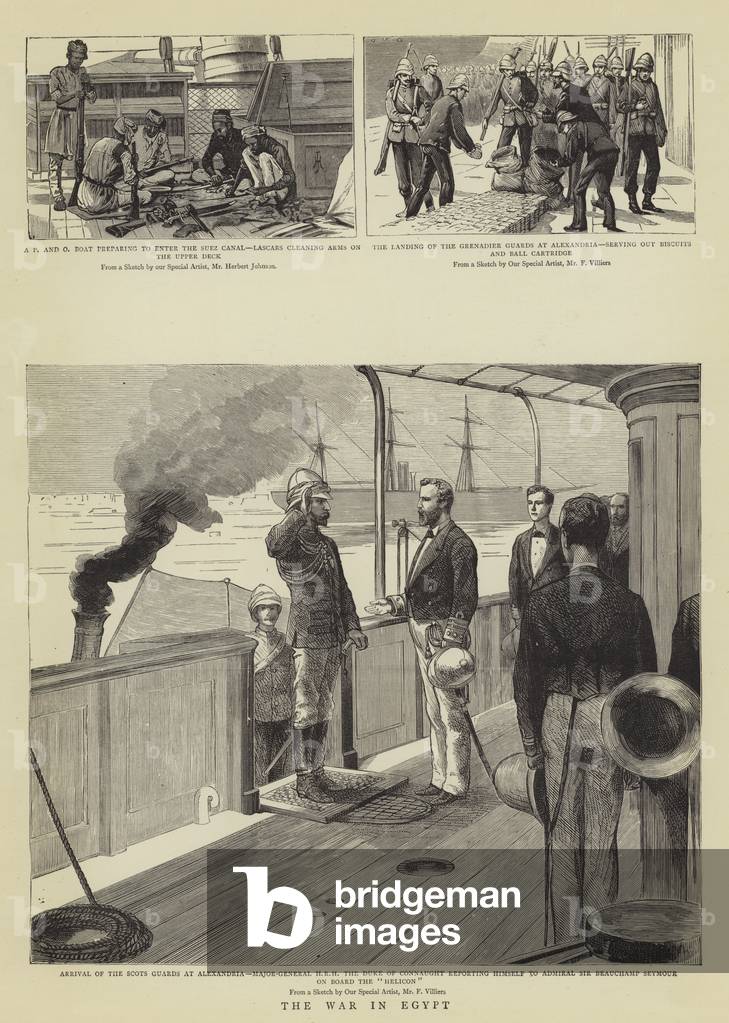"Der Krieg in Ägypten (Gravur)" von English School, b/w