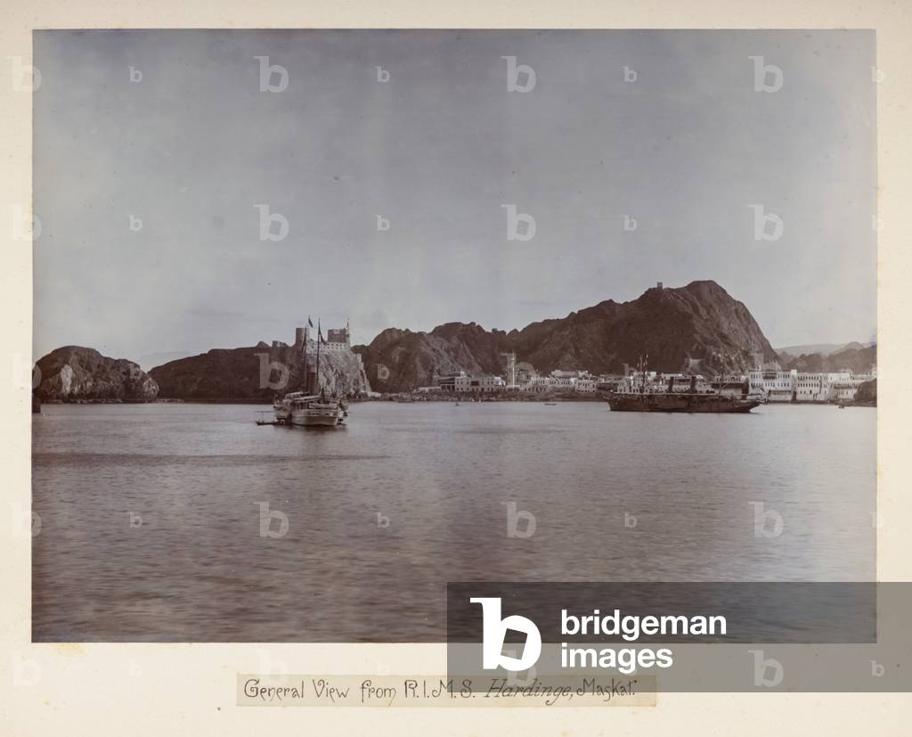 General view from R.I.M.S. Hardinge, Maskat, from 'Photographs of Lord Curzon's tour in the Persian Gulf, Nove