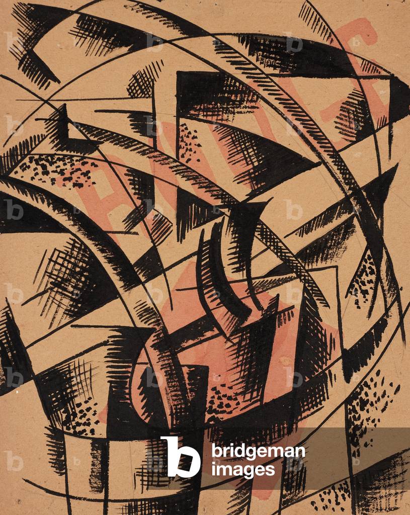 Composition 'ROUGE', 1921 (India ink, w/c & pencil on heavy paper)