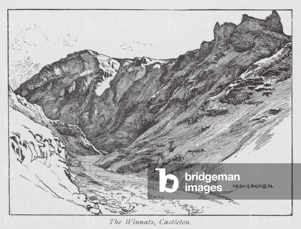 Les Winnats, Castleton (lithographie)
