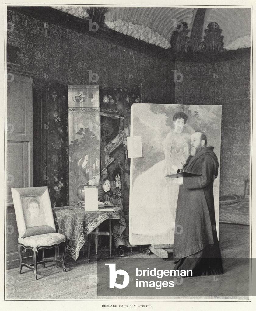 Immagine di Fotografia "Paul-Albert Besnard nel suo laboratorio (foto b/n)" di French Photographer