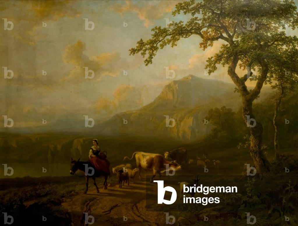 Immagine di Stampa "Paesaggio italiano" 1856 di Alfred de Bylant