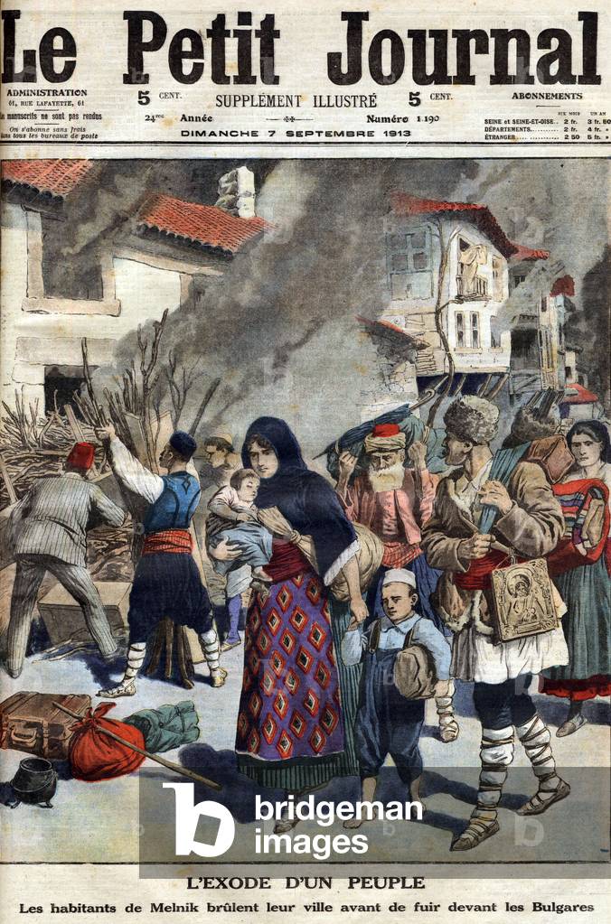 Exodus of  turkish inhabitants of Melnik, 1913 (print)