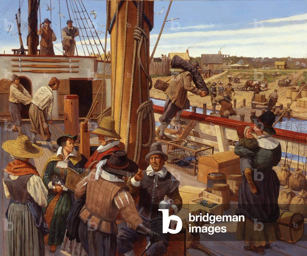 Immagine di Dipinto "Jamestown 1620s" 2003 di Keith Rocco