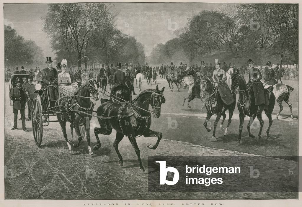 Pomeriggio a Hyde Park, Londra: Rotten Row (incisione)