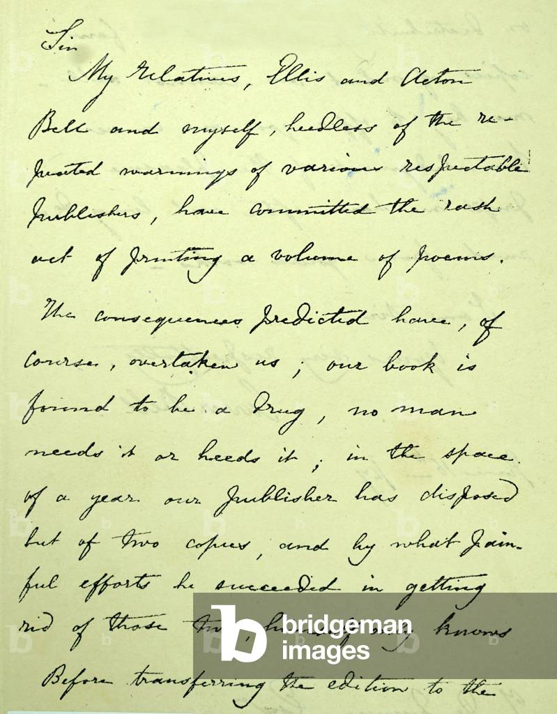 "Faksimile eines Briefes von Charlotte Bront." 1801