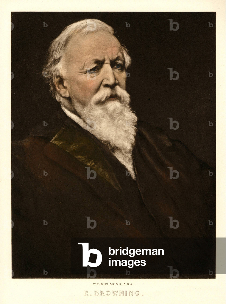 Image of Engraving depicting Robert Browning (copper plate print) 1801 by William Blake Richmond