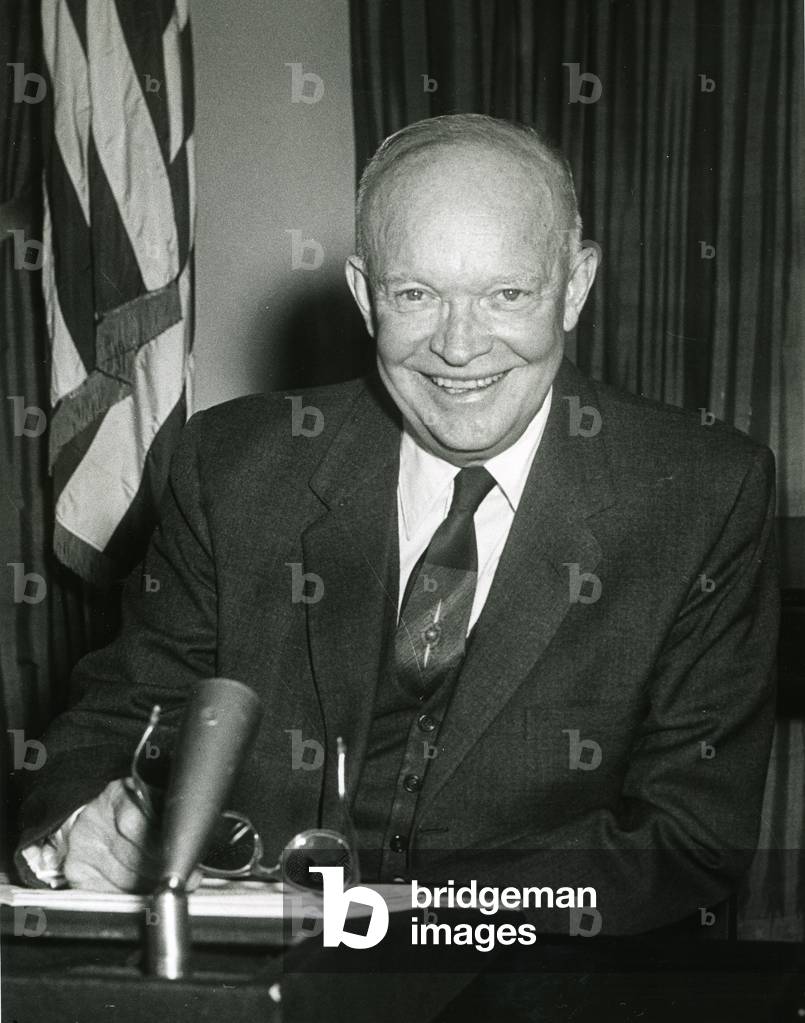 Presidente Dwight David Eisenhower, 17 gennaio 1961 (foto b/n)