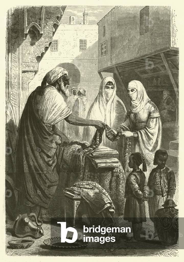 "Bazaar a Mogador" di Gustave Janet, b/w