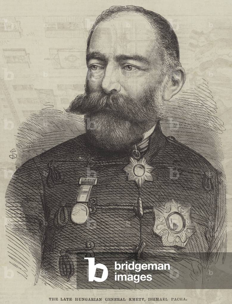 "Il tardo generale ungherese Kmety" 1865 di English School, b/w