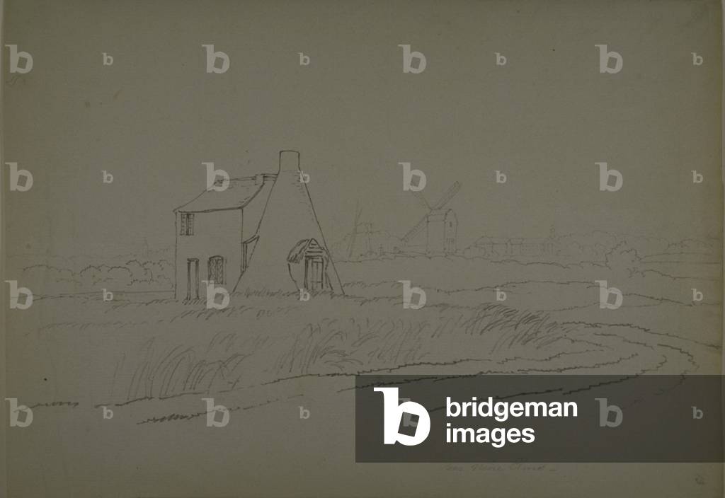 Immagine di Disegno "Vista vicino a Nine Elms" 1810 di English School, b/w