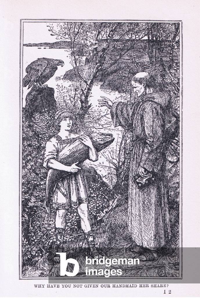 "Why have you not given our handmaid her share?", 1912 (litho)