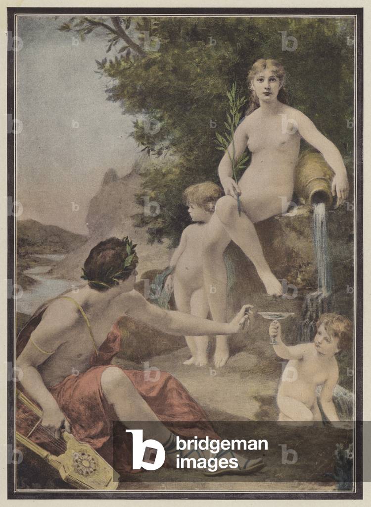 Il poeta e la fontana (color litho)