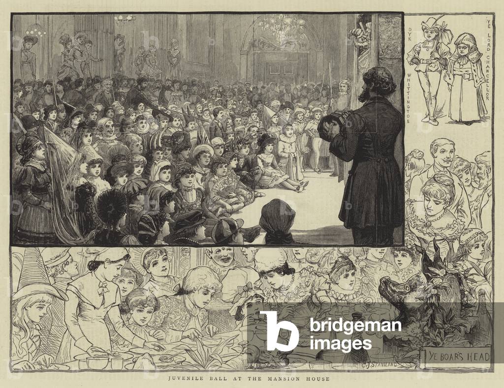 "Jugendball im Herrenhaus (Gravur)" von Charles J. Staniland, b/w