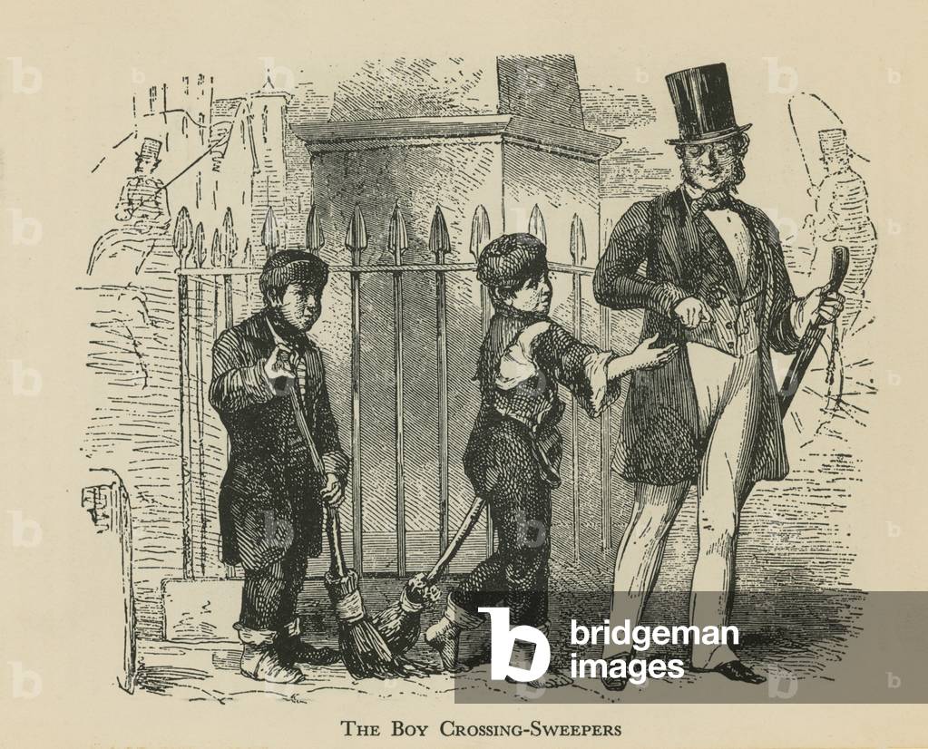 Der Junge Kreuzung Kehrmaschinen (Gravur)