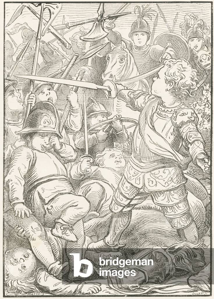 Image de Gravure représentant L’enfant devint Marechal de France. Il tomba le fer en main 1880 par Lorentz Fro