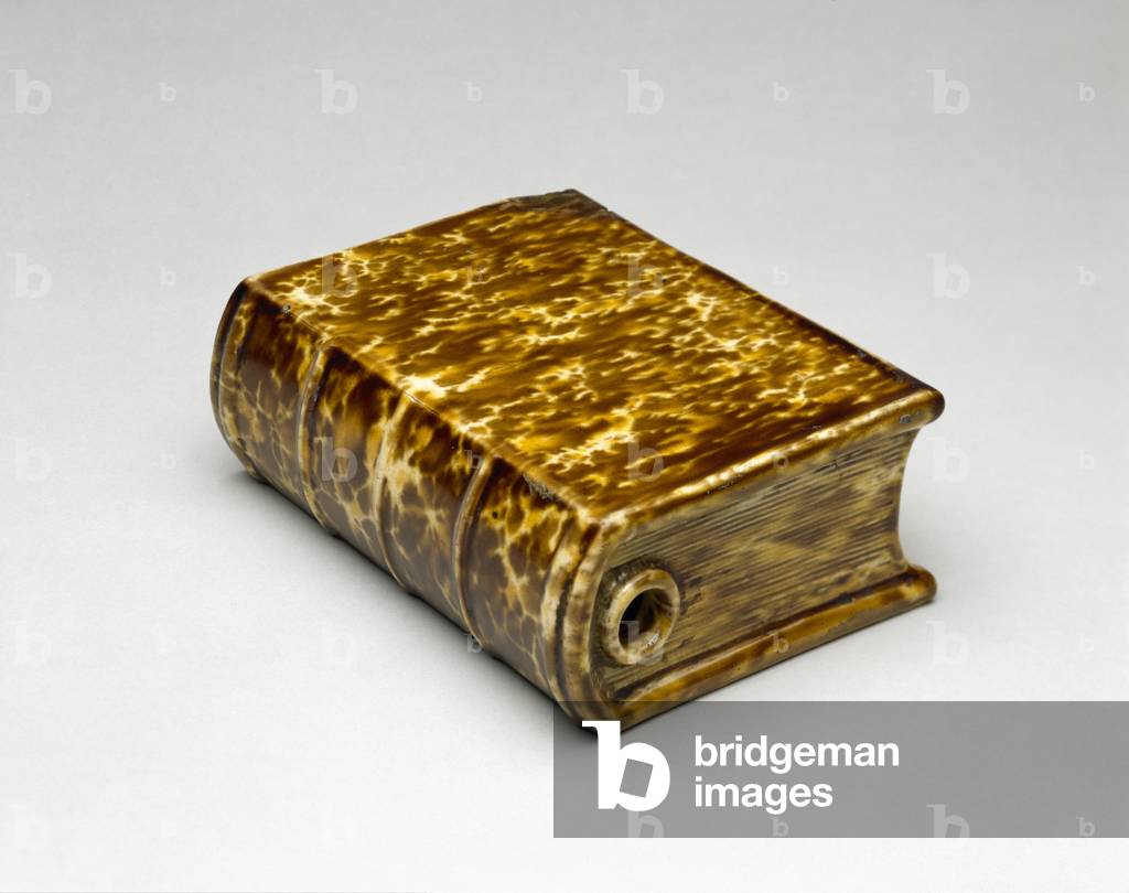 Image of Book Flask, 18451847 (flint enamelglazed earthenware) by
