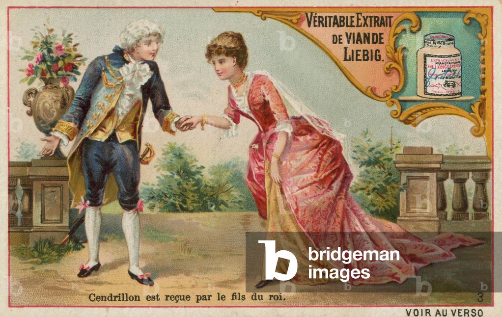 Cinderella trifft den Prinzen (chromolitho)