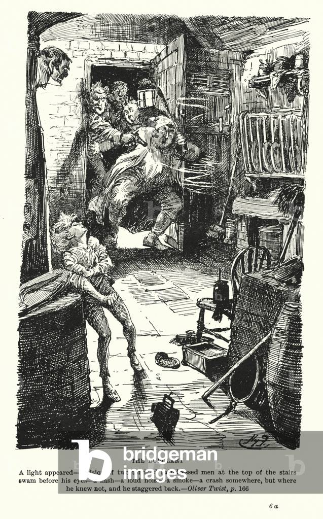 Bild von Druck "Illustration für Oliver Twist von Charles Dickens (Litho)" 1901 von Harry Furniss
