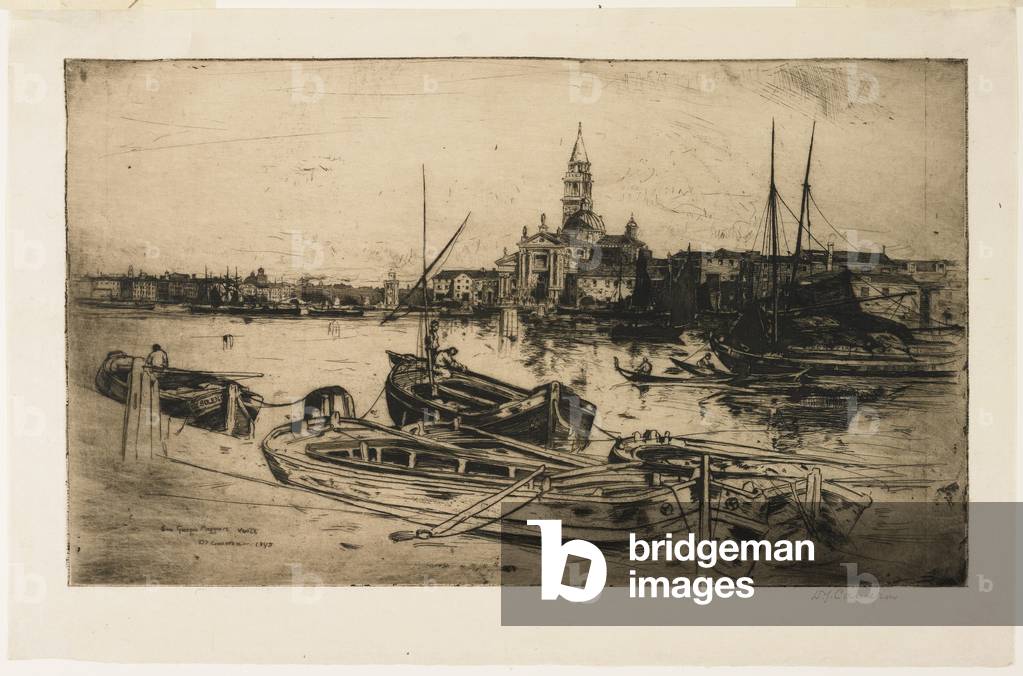 "San Giorgio Maggiore", 1895 di David Young Cameron, b/w