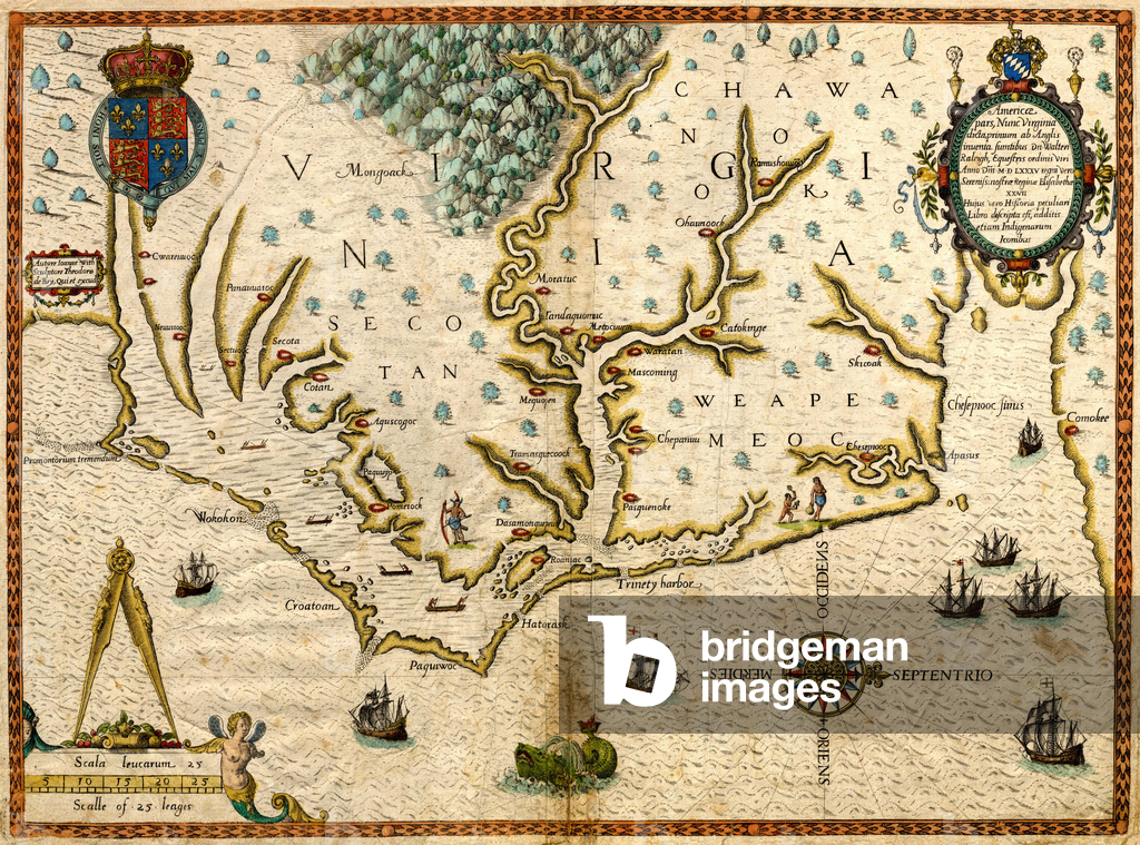 Immagine di Mappa & Pianta "Americae Pars" 1598 di Theodor de Bry