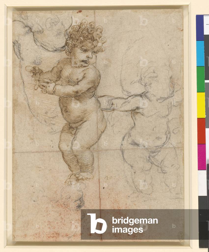 Studien eines Säuglings, um 1504-8 (Holzkohle, Stift & Tinte auf Papier)