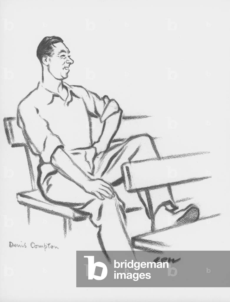 Denis Compton (litho)