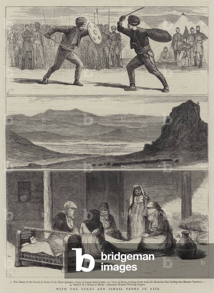 Con i Turchi e Ismail Pasha in Asia (incisione)
