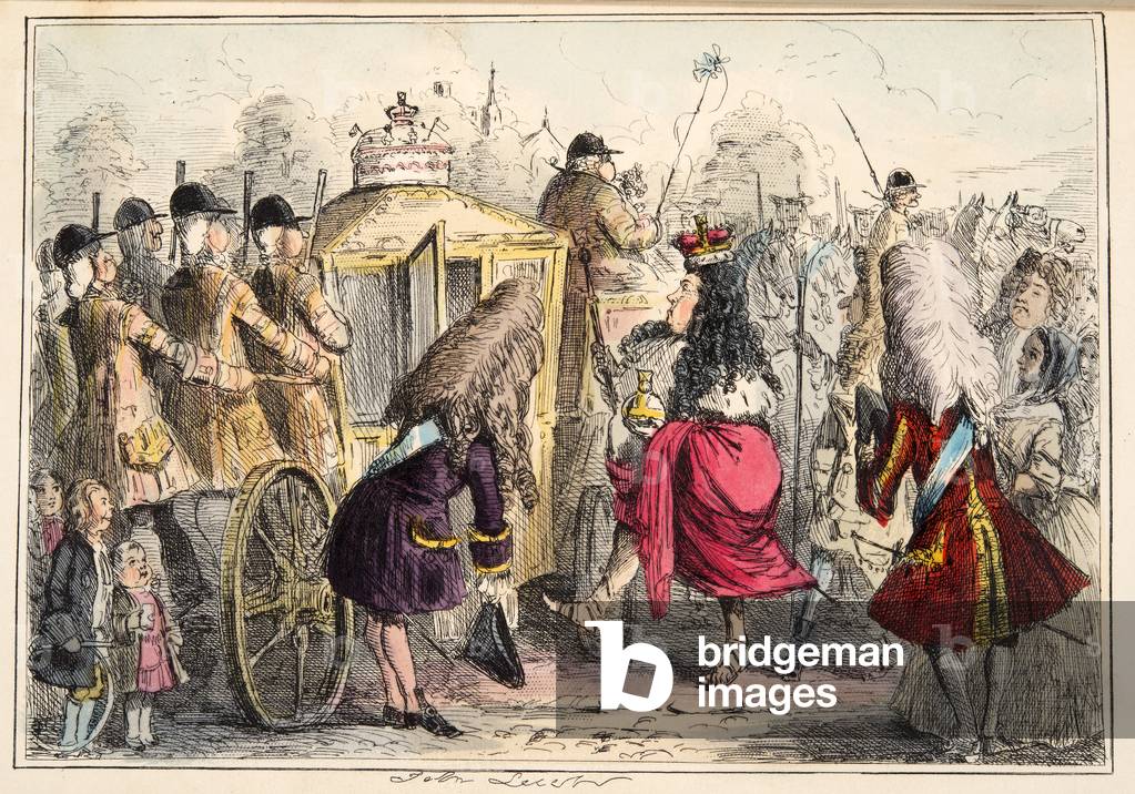 Georgey Porgey il Firstgoing fuori per un giro nel suo stato Coachy Pachy, da The Comic History of England, pu