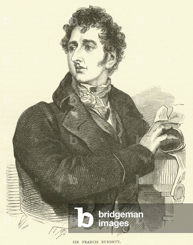 "Sir Francis Burdett (incisione)" di English School, b/w