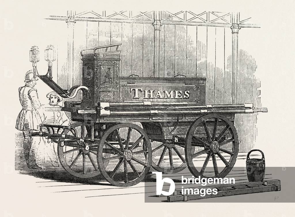 Bild von Gravur "Feuerwehrauto" 1851