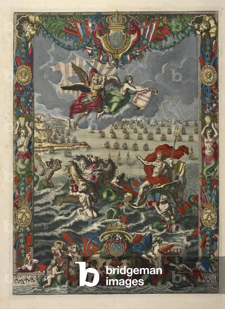 "Frontispizio a De Fransche Neptunus. De Fransche Neptunus (e) [Atlas Maritime (e) Suite du Neptune François. 