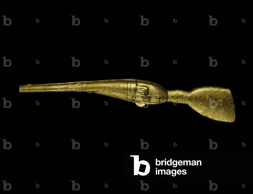 Figura di un fucile, 1850-1900 (legno, foglia d'oro)