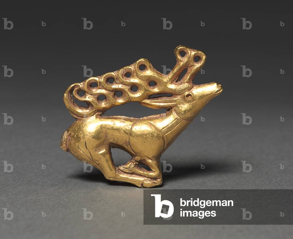 Cervo placca, 400-300 a.C. (oro, fuso in stampo a guscio)