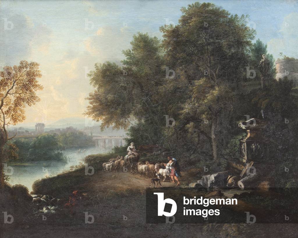 Schäferhund in der Nähe eines Baches