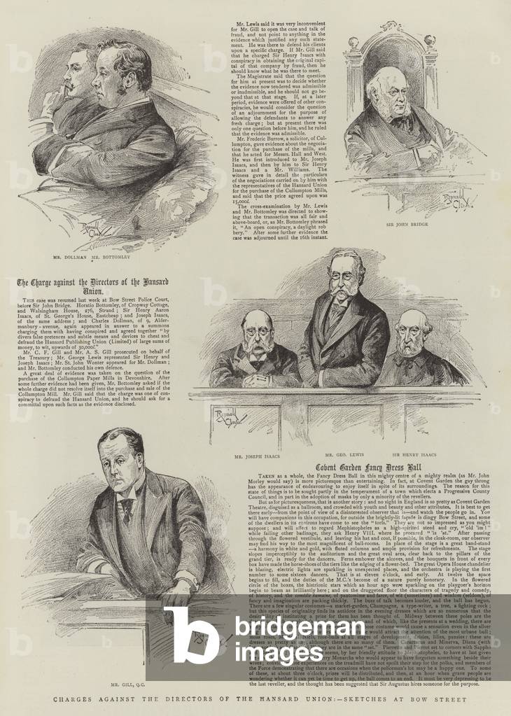Image of Print depicting Charges against the Directors of the Hansard Union by Reginald Thomas Cleaver, b/w
