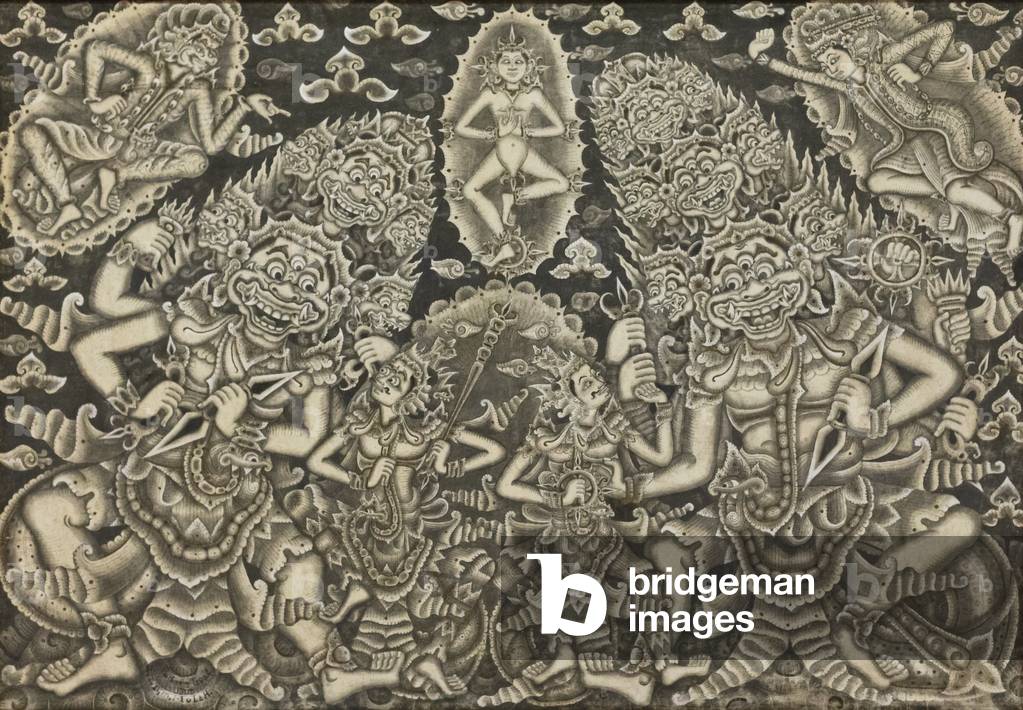 Bild von Gemälde "Der Kampf zwischen Kresna und Baladewa" 1968 von I Nyoman Molog