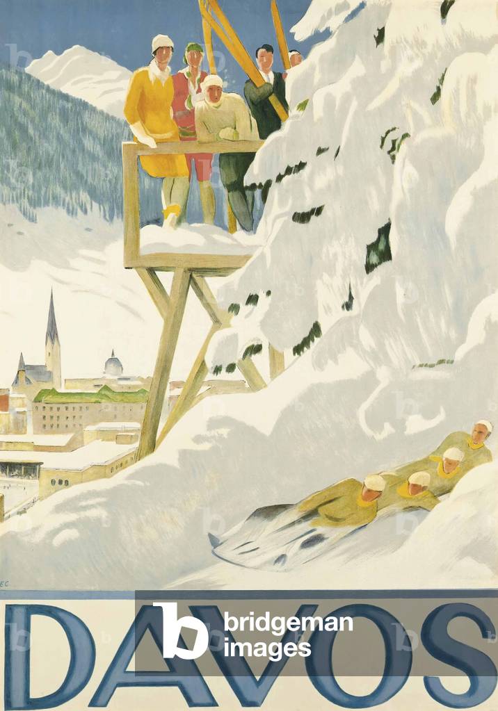 Davos, 1918 (colour litho)