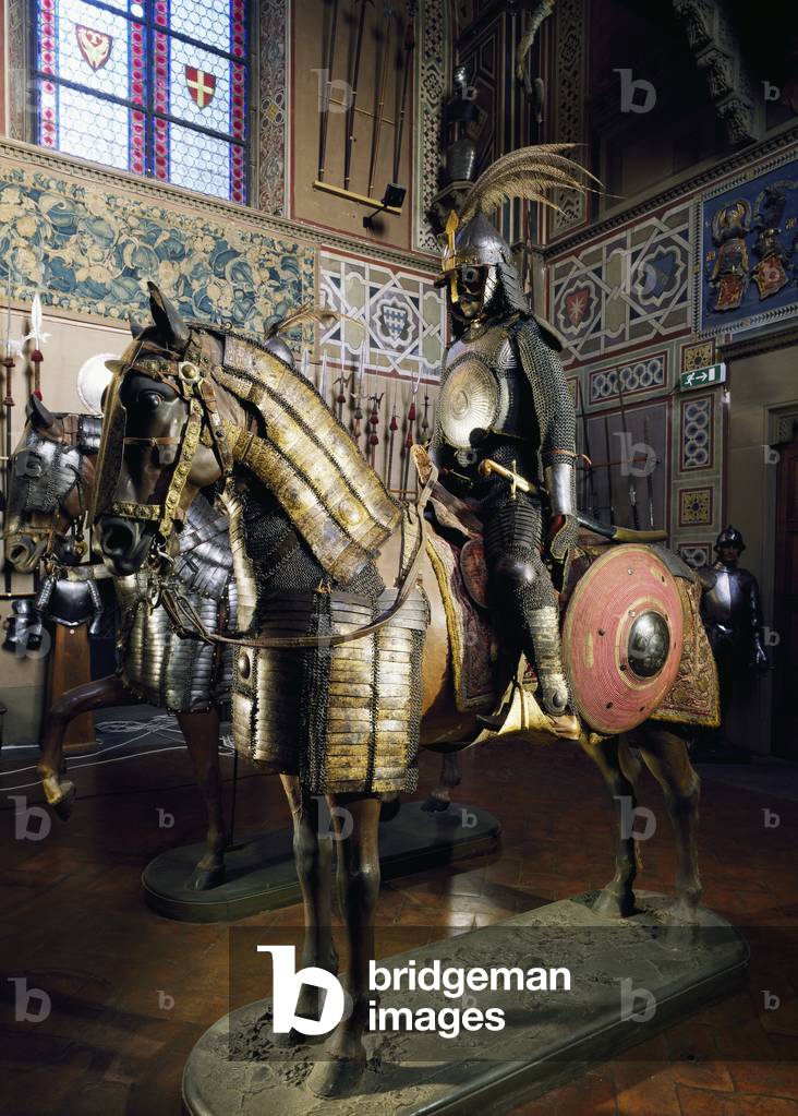 Armor in steel, gold, silver, leather, fabric and chain mail, with inscriptions in Arabic, Mamluk and Ottoman 