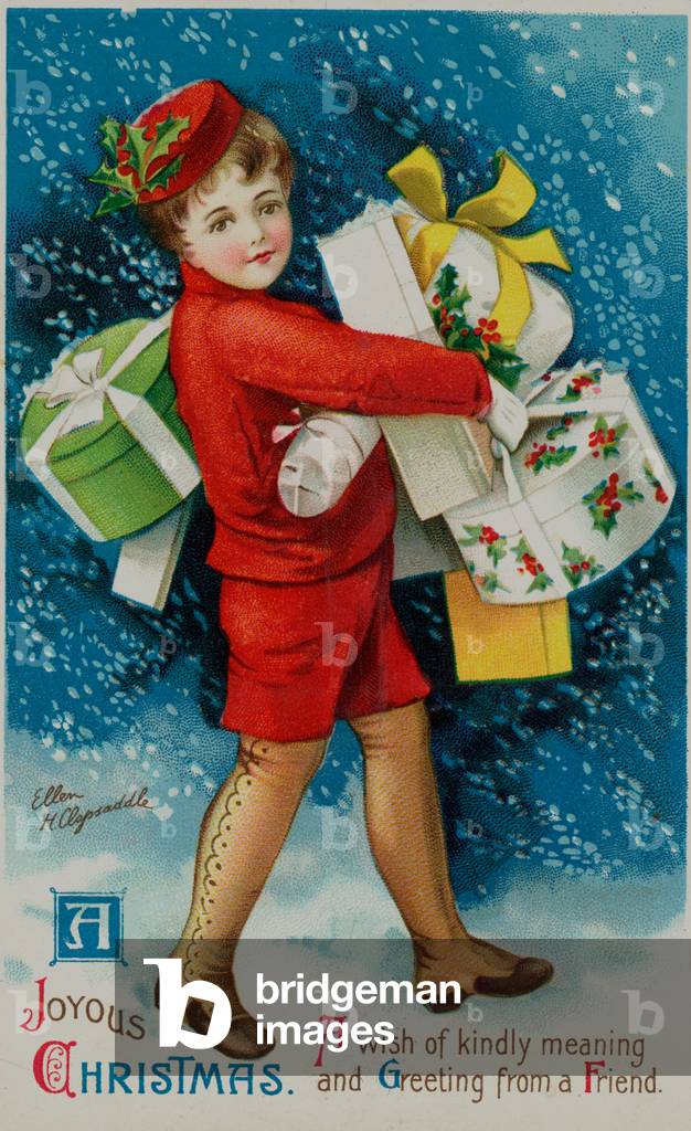 American Christmas card (colour litho)