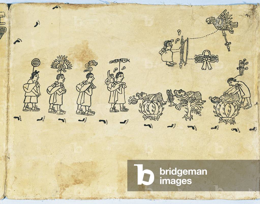 Image of Mexico, Illustration depicting Aztec migration from Codex ...