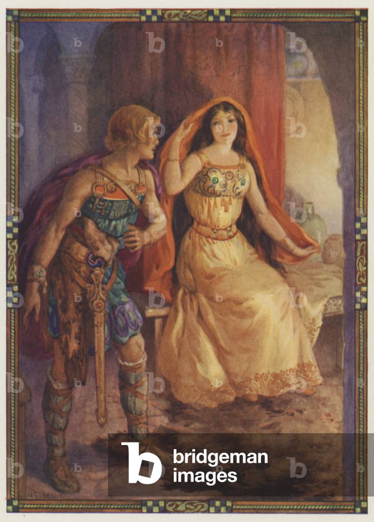 "“Die Dame enthüllte ihr Gesicht”" von Harry George Theaker